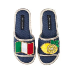 Straw Braided Sandals With The Amalfi Brooches