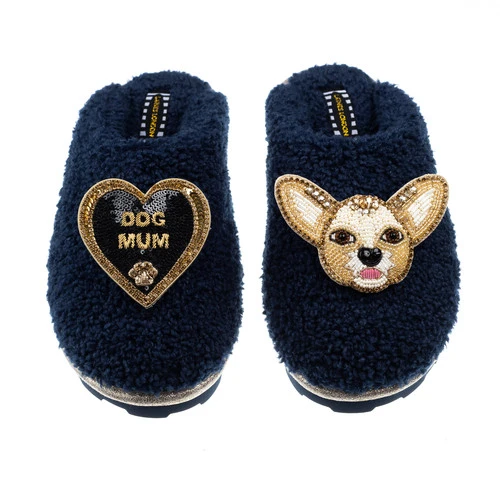 Teddy Closed Toe Slippers With Princess & Dog Mum Brooches - Image 3