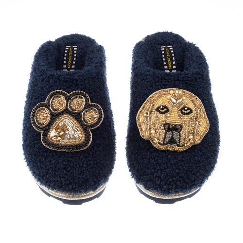 Teddy Closed Toe Slippers With Skip & Paw Brooches - Image 3
