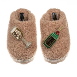 Teddy Closed Toe Slippers With Bubbles Darling Brooches