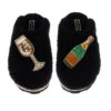 Teddy Closed Toe Slippers With Laines Champers Brooches