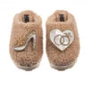 Teddy Closed Toe Slippers With Mrs Heel & Wedding Rings Brooches
