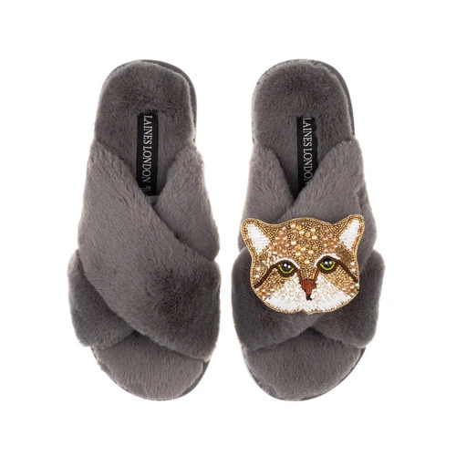 Classic Laines Slippers With Tom Cat Brooch - Image 2