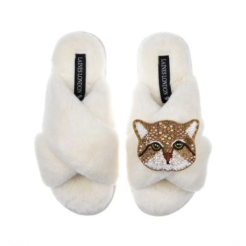 Classic Laines Slippers With Tom Cat Brooch - Image 5