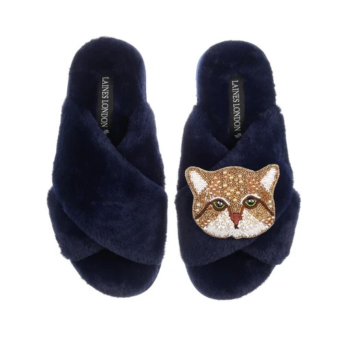 Classic Laines Slippers With Tom Cat Brooch - Image 6