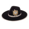 Laines London Black Couture Fedora Hat With Embellished Mystic Eye