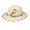 Straw Woven Hat With Embellished Tennis Brooch