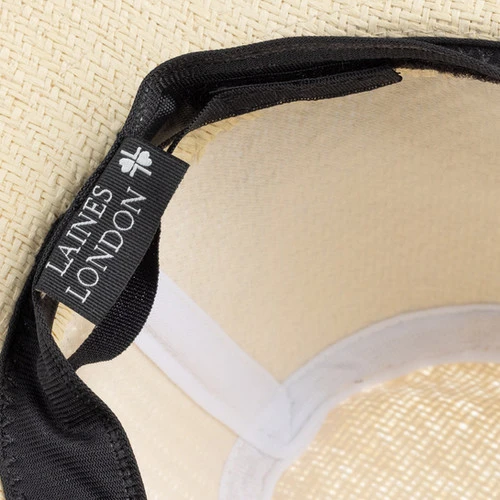 Straw Woven Hat With Cream & Gold Butterfly Brooch - Image 9