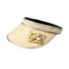 Straw Woven Visor With Gold Metal Octopus Brooch