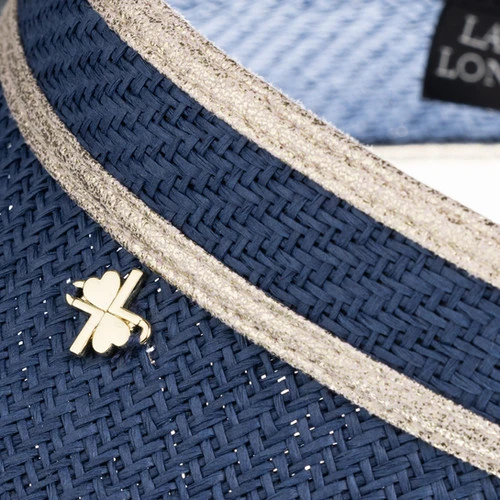 Straw Woven Visor With Hamsa Hand Brooch - Image 5