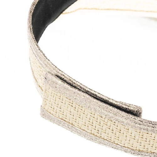 Straw Woven Visor With Hamsa Hand Brooch - Image 8