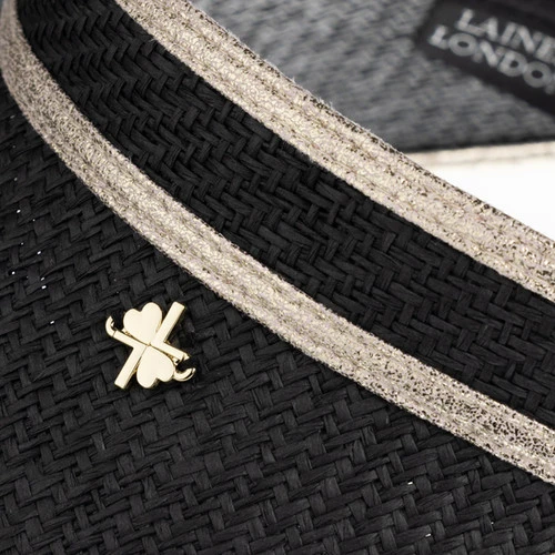 Straw Woven Visor With Hamsa Hand Brooch - Image 9