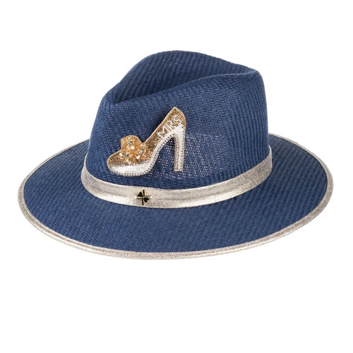 Straw Woven Hat With Embellished Mrs Heel Brooch - Image 2