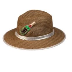 Straw Woven Hat With Embellished Bubbles Darling Brooch