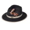Straw Woven Hat With Embellished Love Brooch