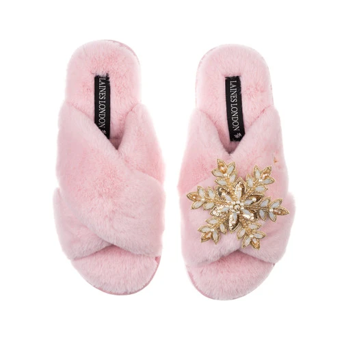 Classic Laines Slippers With Snowflake Brooch - Image 4