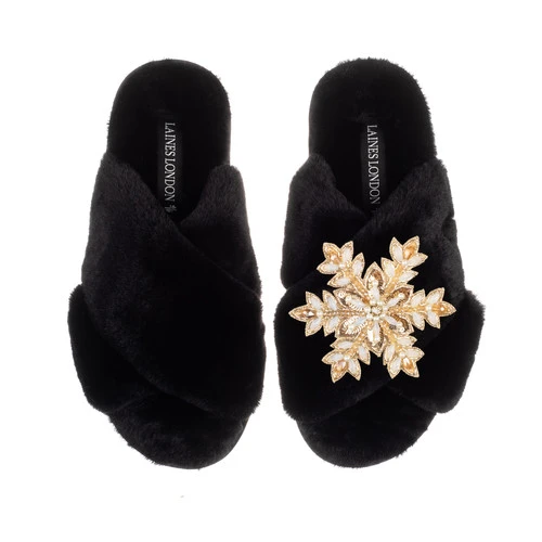Classic Laines Slippers With Snowflake Brooch - Image 7