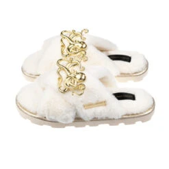 Ultralight Chic Slippers With Metal Gold Octopus Brooches