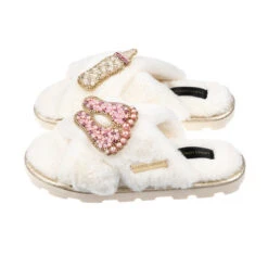 Ultralight Chic Slippers With Baby Girl Brooches