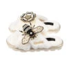 Ultralight Chic Slippers With Bee & Flower Brooches