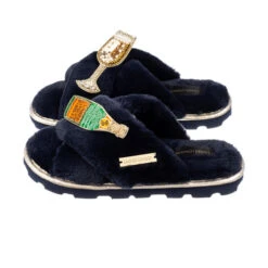 Ultralight Chic Slippers With Laines Champers Brooches