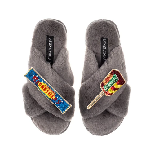 Classic Laines Slippers With Refresher & Drumstick Brooches - Image 4