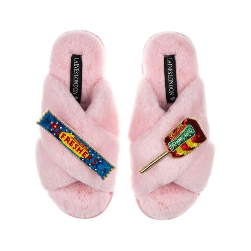 Classic Laines Slippers With Refresher & Drumstick Brooches - Image 6