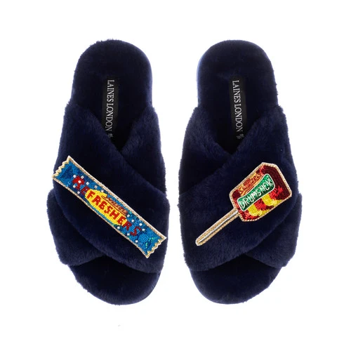 Classic Laines Slippers With Refresher & Drumstick Brooches - Image 7