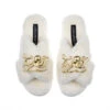 Classic Laines Slippers With Gold Metal Octopus Brooches