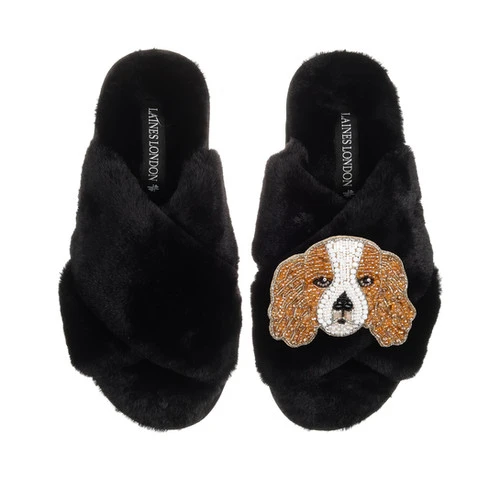 Classic Laines Slippers With Lady The King Charles Brooch - Image 2