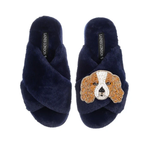 Classic Laines Slippers With Lady The King Charles Brooch - Image 3