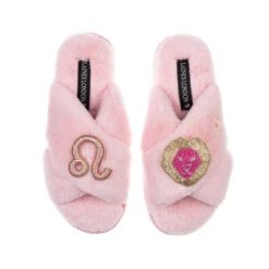 Classic Laines Slippers With Leo Star Sign Brooches
