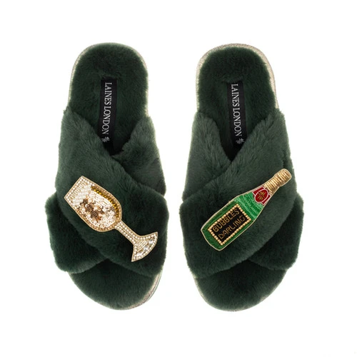 Classic Laines Slippers With Bubbles Darling Brooches