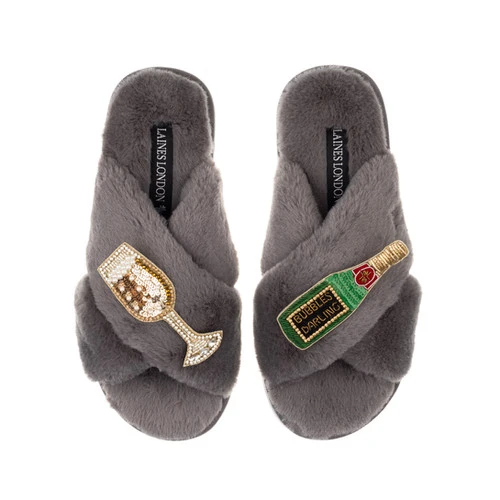 Classic Laines Slippers With Bubbles Darling Brooches - Image 5
