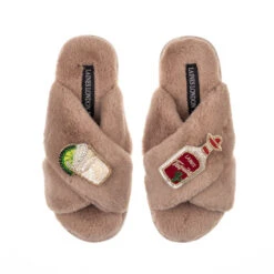 Classic Laines Slippers With Tequila Slammer Brooches