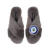 Classic Laines Slippers With Evil Eye Brooch
