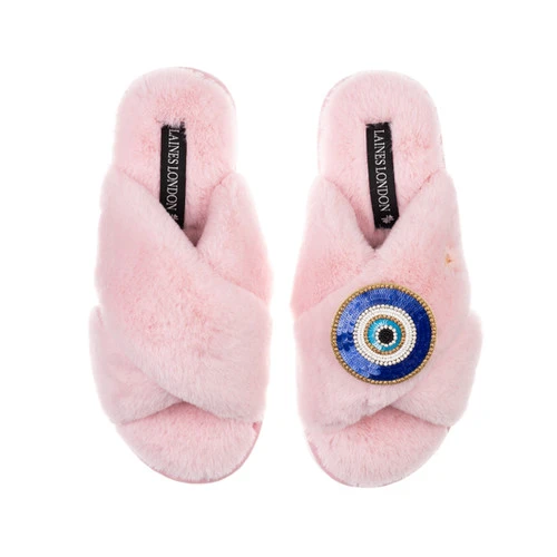 Classic Laines Slippers With Evil Eye Brooch - Image 5
